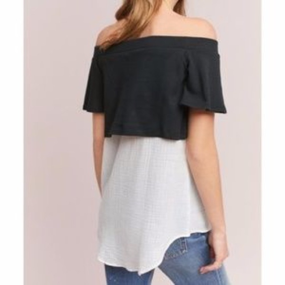 Anthropologie Layered Off-The-Shoulder Tunic - Picture 3 of 7